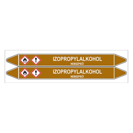 Značení potrubí, izopropylalkohol,2 ks, 450 × 52 mm